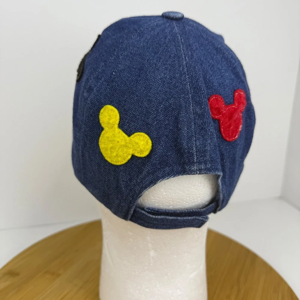 Kids Denim Mickey Mouse Baseball Cap Adjustable Disney Character Embroidered‎